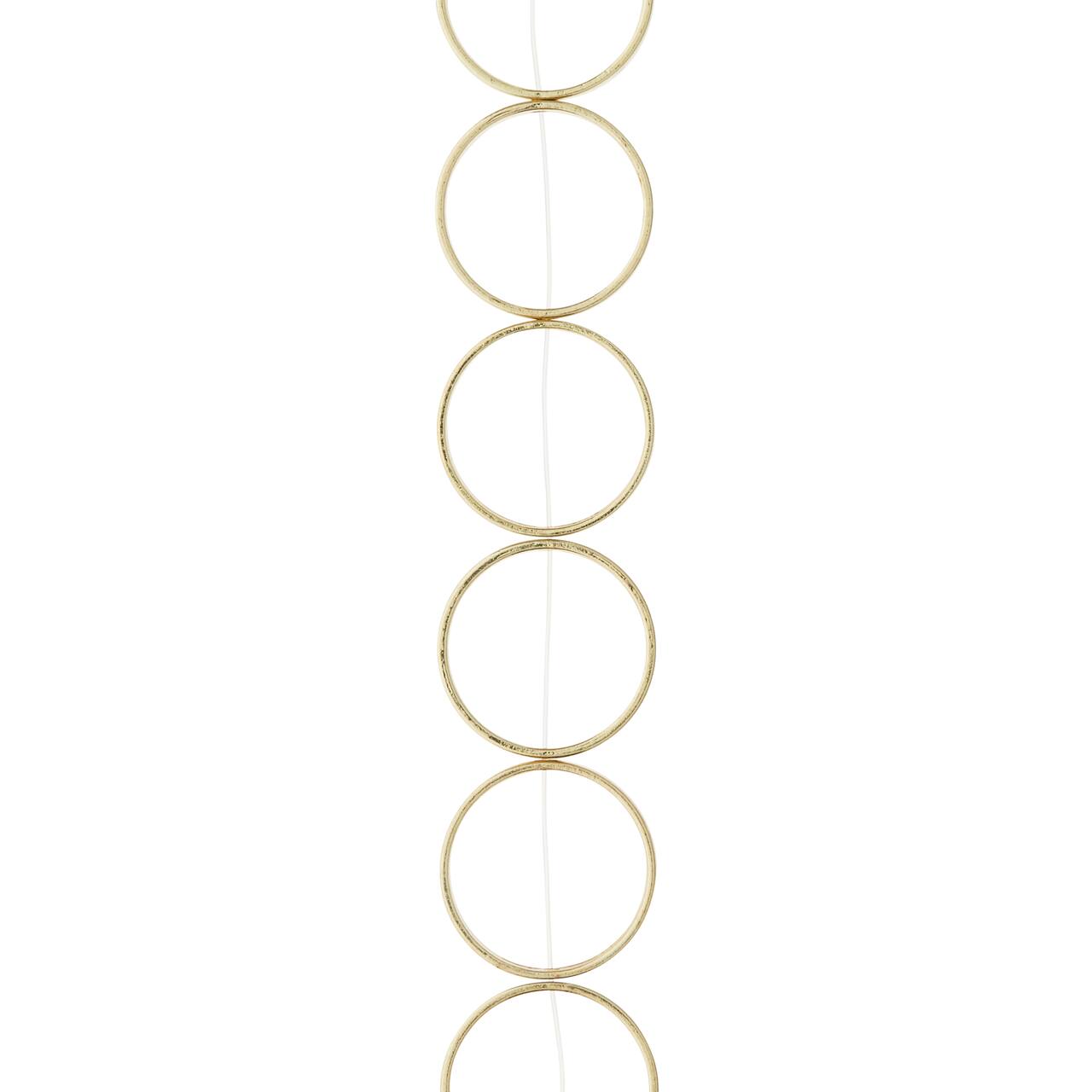 12 Pack: Gold Large Metal Loop Beads, 22mm by Bead Landing™